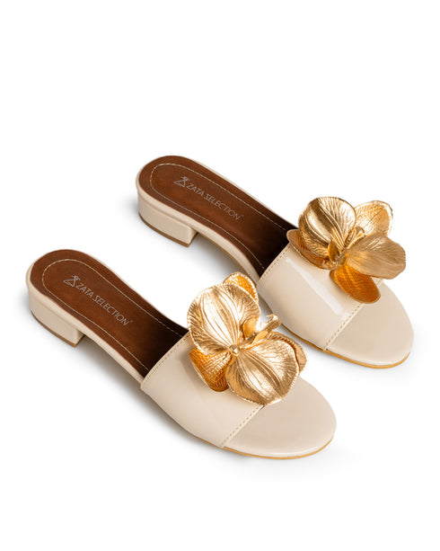 Sandalia Latte Mule Flor 1218